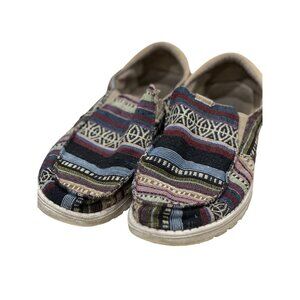 Mens Hey Dude Canvas Loafer Casual Boho Slip on Shoes. Size 11 US